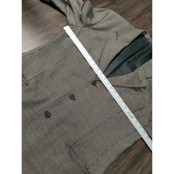 Giorgio Armani Collezioni Wool/Silk 44L Sport Coat Brown Blazer Jacket Geometric - Picture 4 of 10
